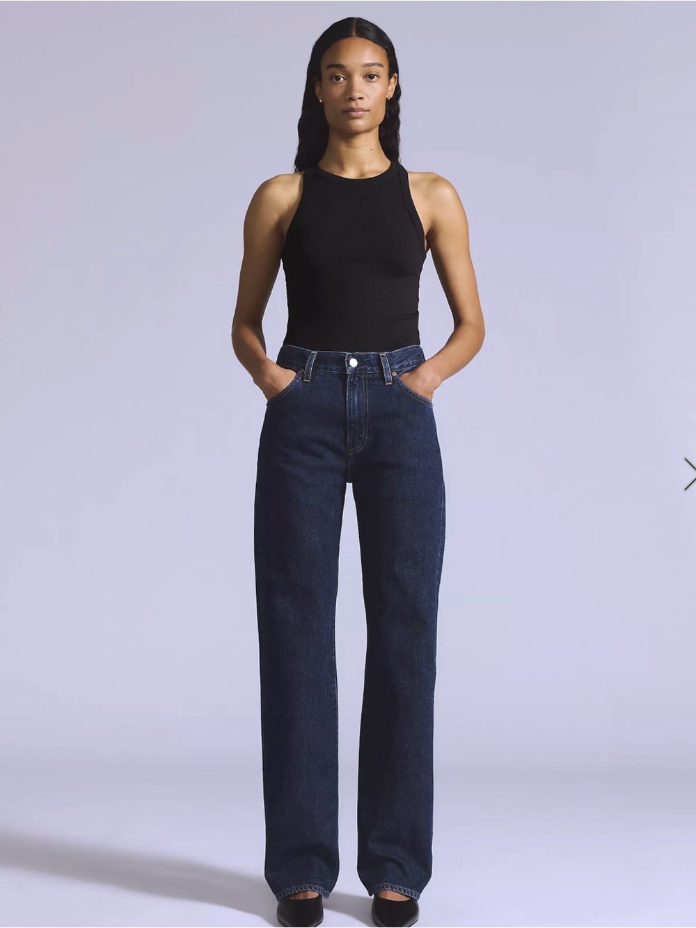 JAPANESE Levi's High Waisted Straight Leg Jeans in Dark Blue Indigo
